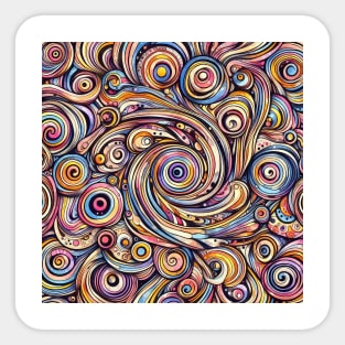 Psychedelic looking abstract illustration of geometric swirls Sticker